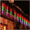 AB Fişi LED Meteor Yağmuru Işığı 30/50cm Tatil Işık Dizisi Peri Bahçe Dekoru Açık Hava Led Sokak Çelenk Noel Dekorasyonu