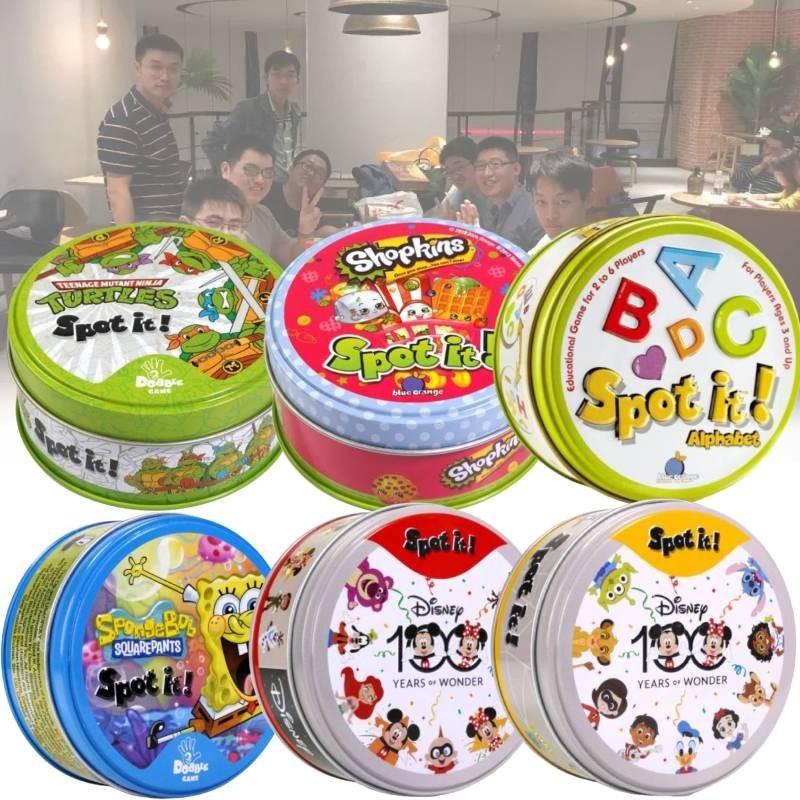 Familienspaß Kartenspiel Bunte Dobble-Karten Partyspiel für Kinder Erwachsene