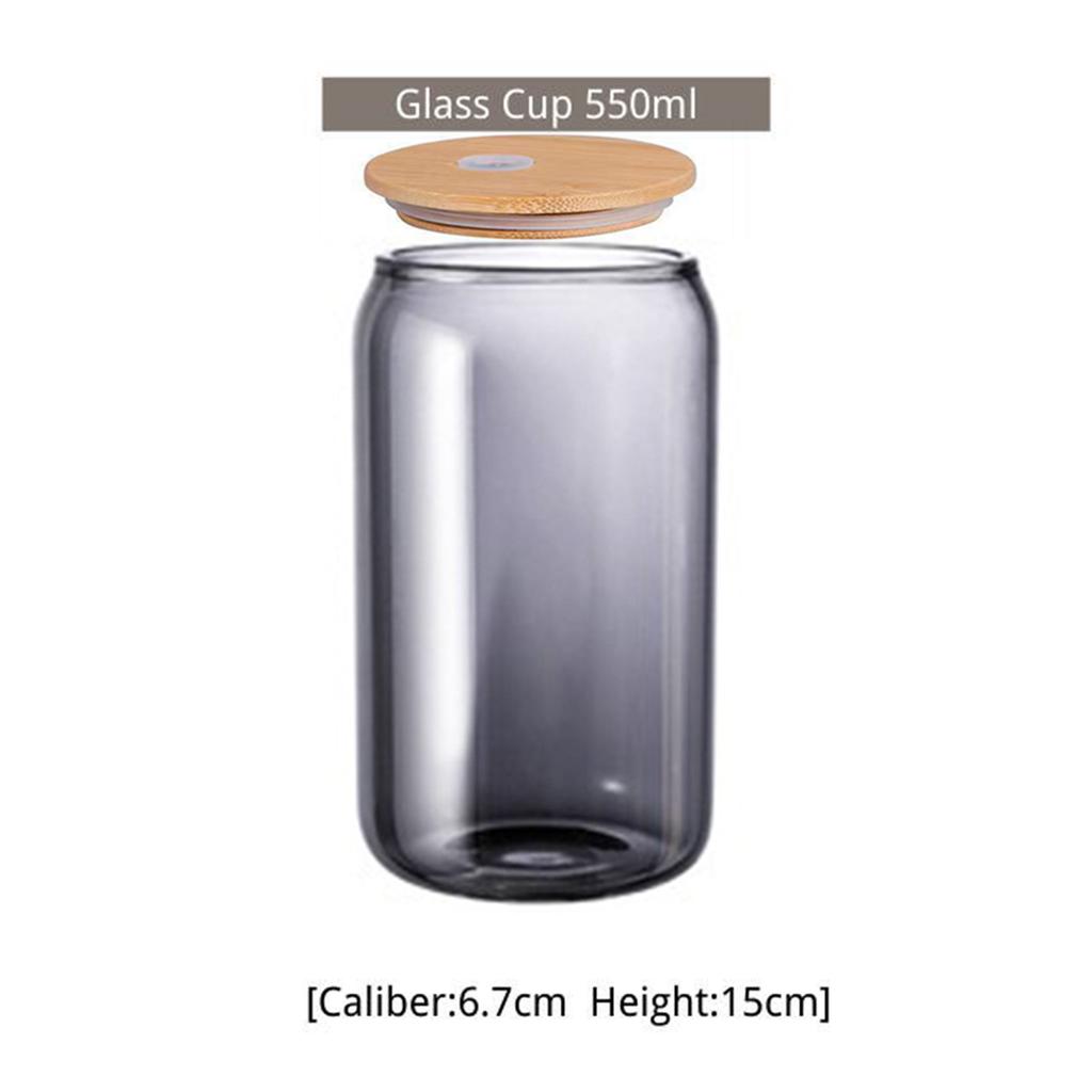550ml/400ml Glass Cup with Lid and Straw Transparent Reusable Coke Cup Juice Glass Beer Can Milk Mocha Cups Mug Drinkware
