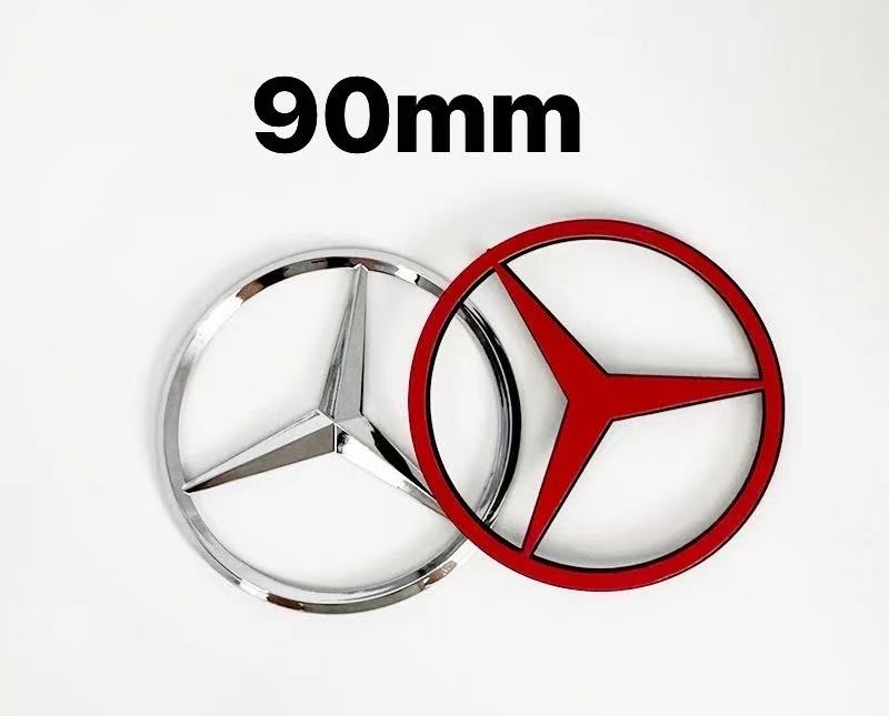 

1pc 90mm ABS car trunk sticker replacement logo Mercedes Benz W203 W204 W205 W206 W220 W221 W222 W223 W210 W211 W212 срібний