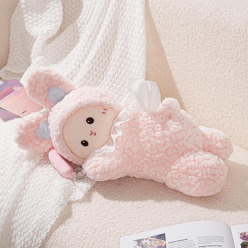 Plush Animal Tissue Holder With Creative Car Theme For Living Room Use
