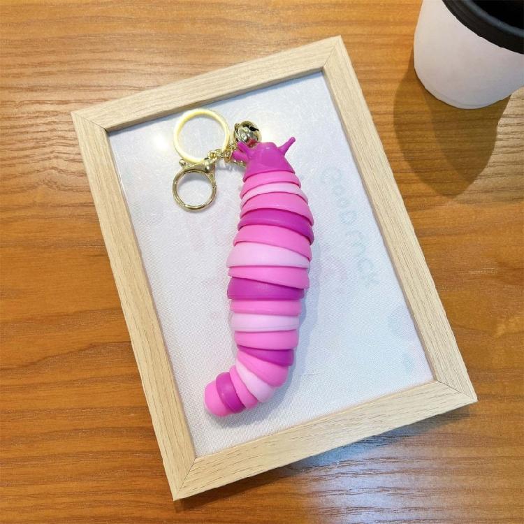 Colorful Caterpillars Plastic Keychain Creative and Cartoon Animal Bag Pendant