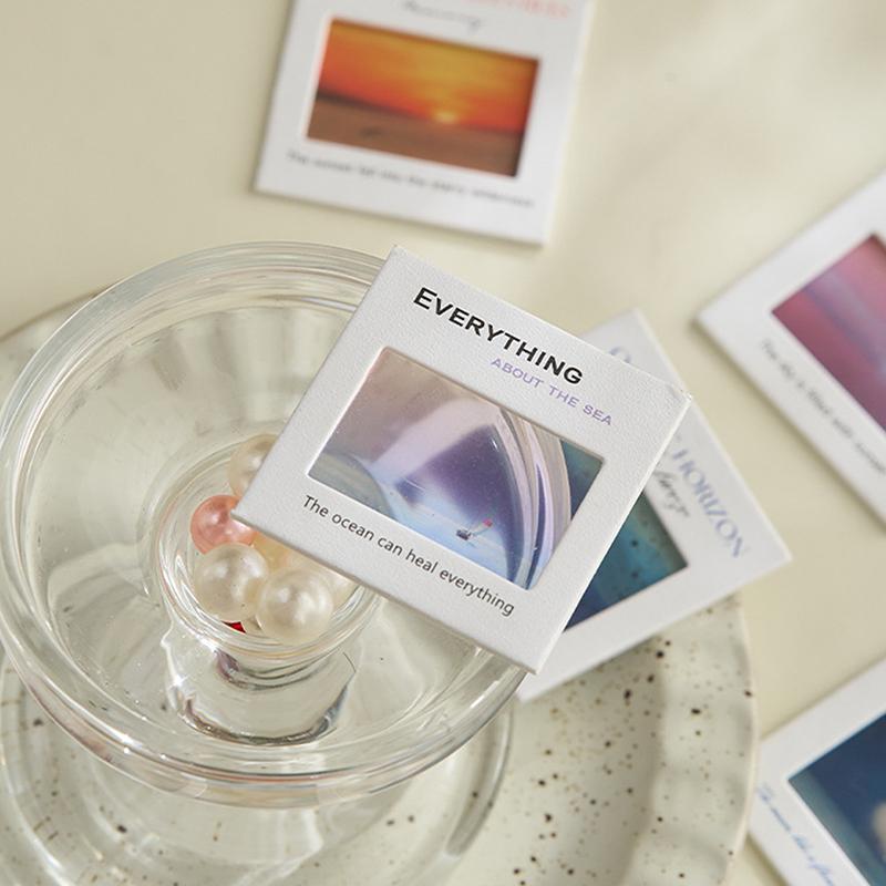 Translucent Landscape Film Bookmark Aesthetic Book Page Reading Accessories Diy Decorative Card Pendant Keychain