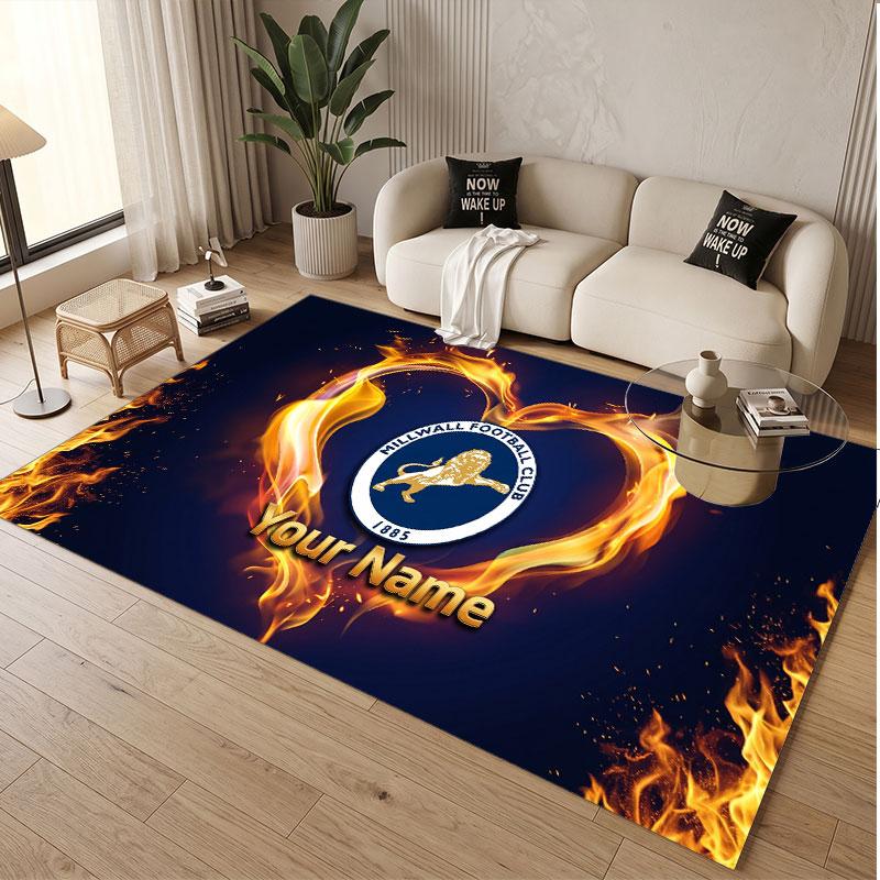 Custom Rug Monaco FC Pattern Print Name Text Soft Non‑Slip Floor Carpet for Home Indoor Decoration