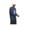 Adidas Wuji Logo Crew Sweatshirt With Geometric Pattern Print Men Sweatshirt Dark-Blue IP4947