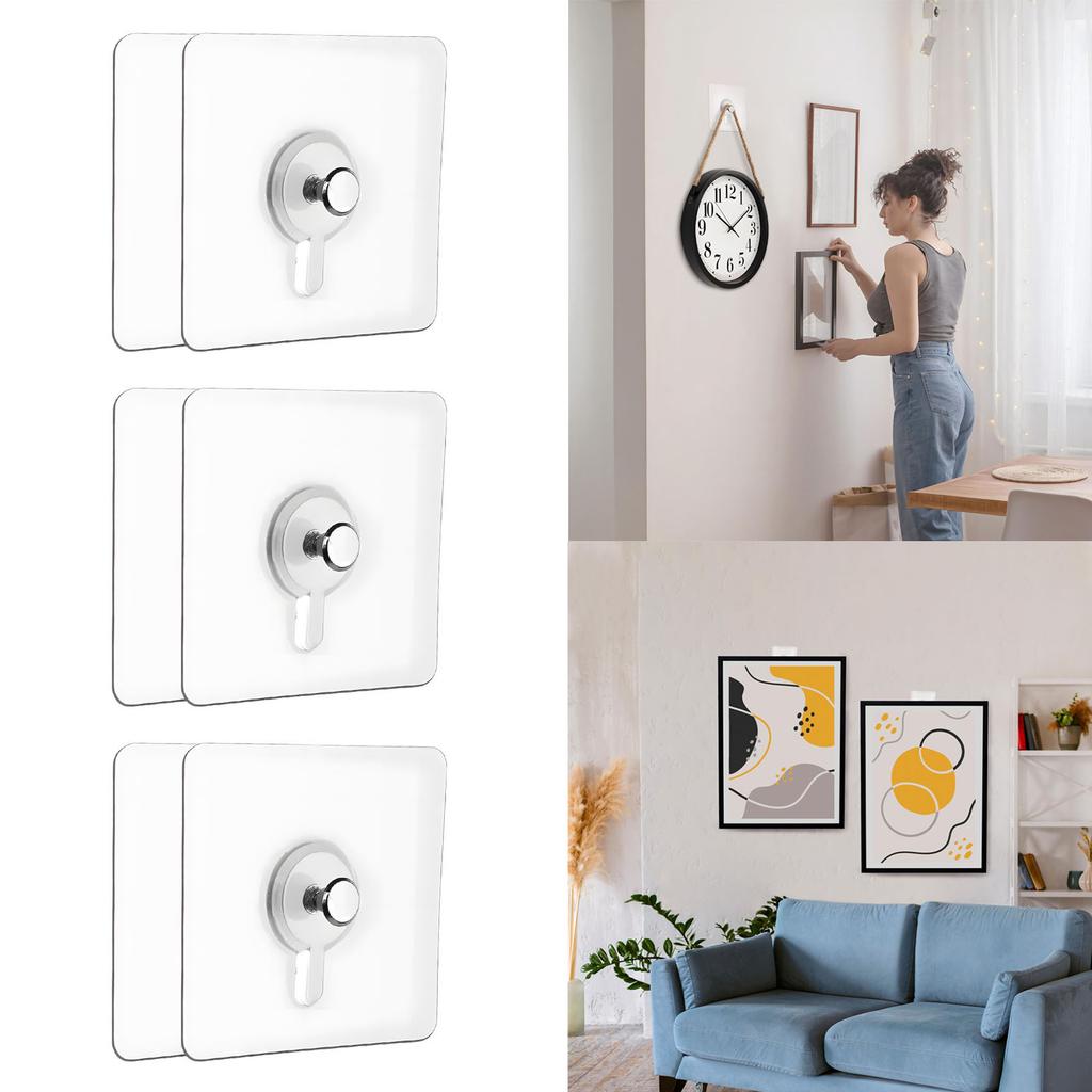 Bilder Aufhängen Ohne Bohren,Klebehaken Bilderrahmen, Bildaufhänger Selbstklebend Für Bilder, Poster, Fotos, Dekorative Gemälde (6 Pcs)