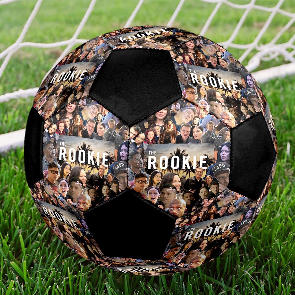THE ROOKIE Indoor Soccer Ball Colorful Machine Stitched PVC Size 5 Team Training Competition Ready Durable High-Bounce Cool Sports Gift