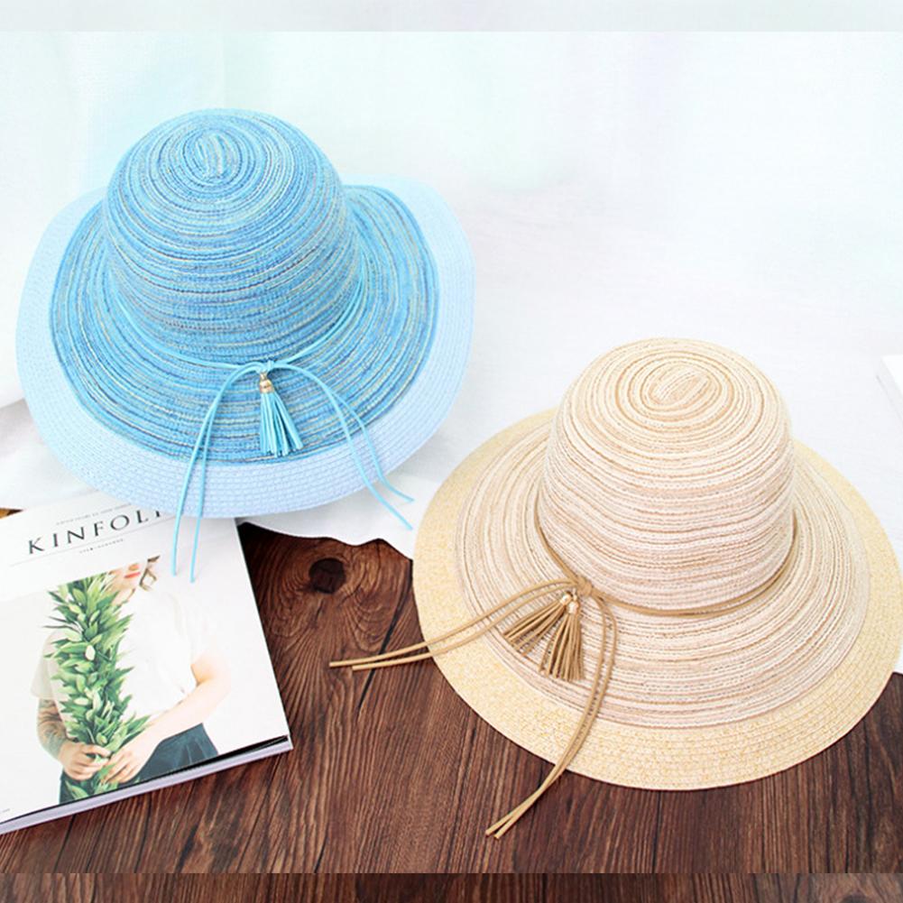 Woman Bowknot Straw Hat Fashion Big Brim Sun Summer Beach Hat