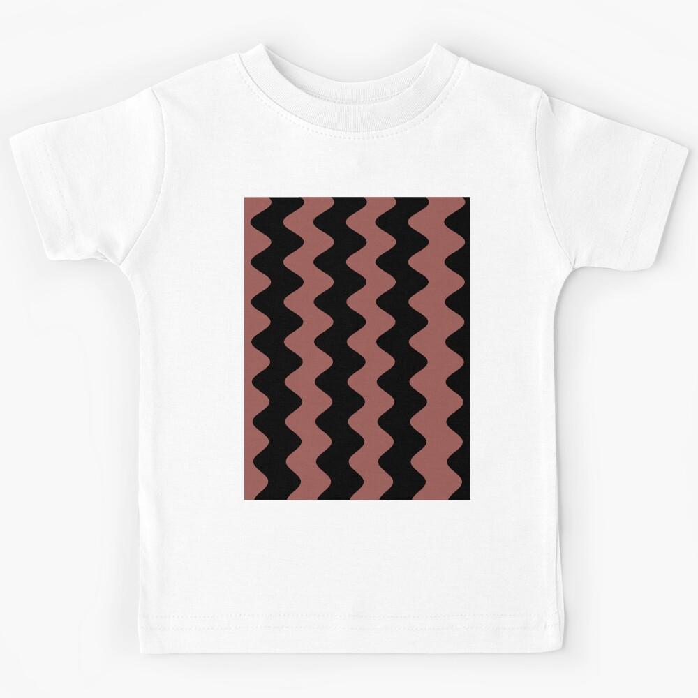 Red Black Wavy Vertical Rippled Stripe Pattern Pairs Graham and Brown 2023 COTY Alizarin Kids T-Shirt 100