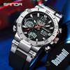 SANDA Waterproof Shockproof Luminous Dual Display Outdoor Sports Watch