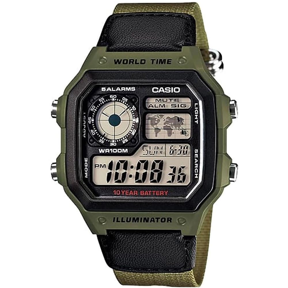 Casio AE-1200WHB-3B Quartz Men s Digital Watch Black Resin Band Water Resistant