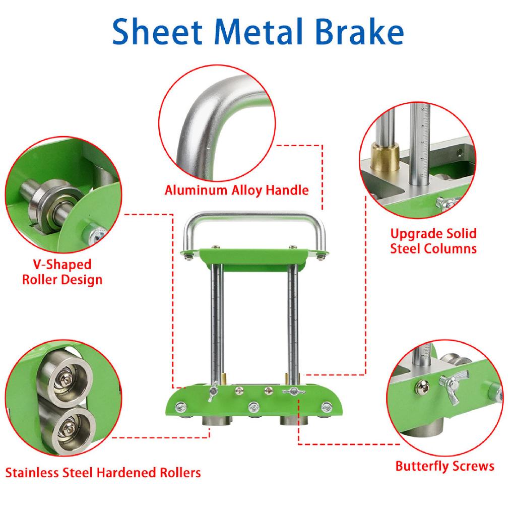 2 Station Sheet Metal Bender Lightweight Metal Roofing Bending Tool Tight Accurate Clamping Manual for Gutter Splashing Boards