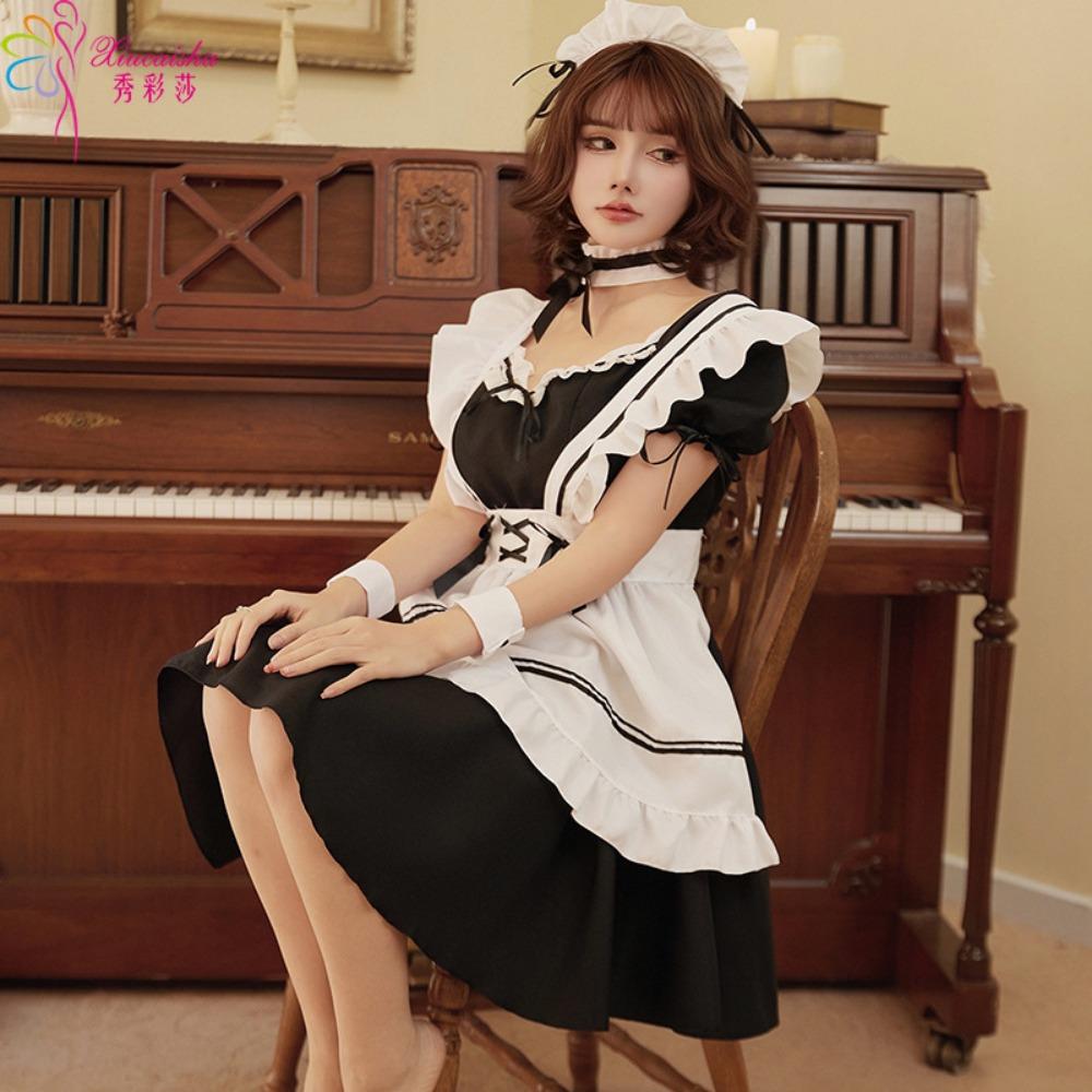 Plus Size Maid Outfit Lingerie Pajamas Lolita Cos Maid Cosplay Uniform Clothes Passion Seduction