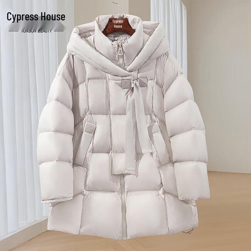 

Silbaishi Women s 90% Down Hooded Mid-Length Jacket L