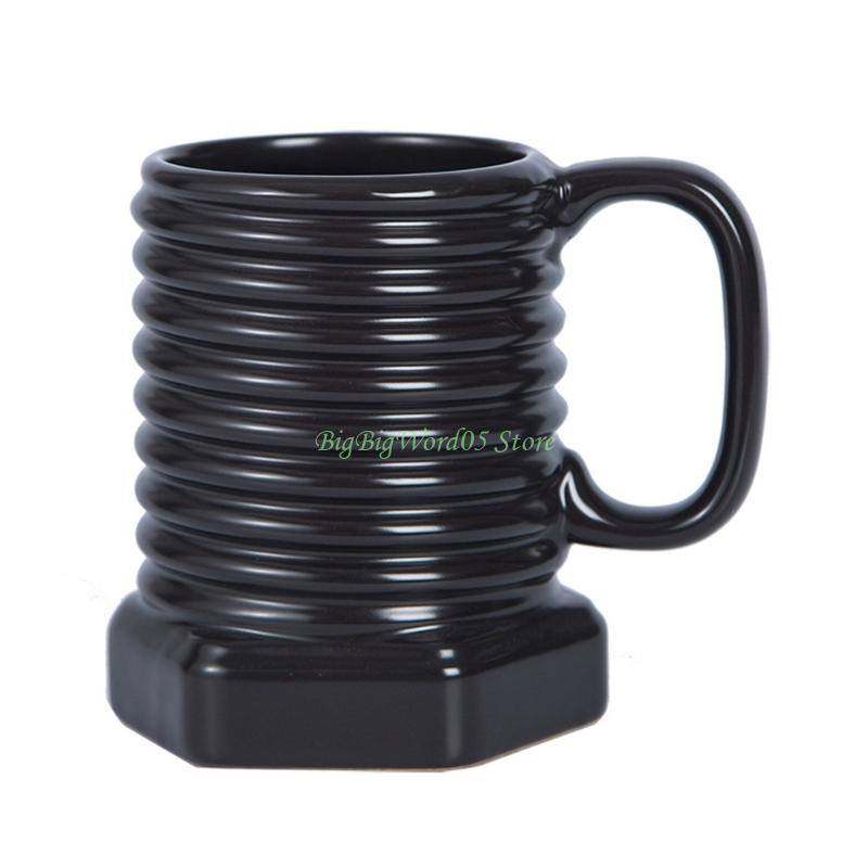 24TE Multifunctional Ceramic Coffee Mug Screw Ergonomic Grip Suitable for Gift