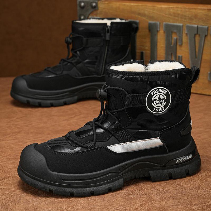 Men Snow Shoes Casual Winter Plush Warm Boots Platform Sneakers Male High Tops Cotton Shoes