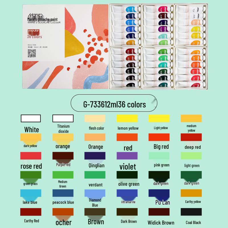 Mali Gouache-Farben-Set - 5ml & 12ml Tuben, in einer Box für Anfänger