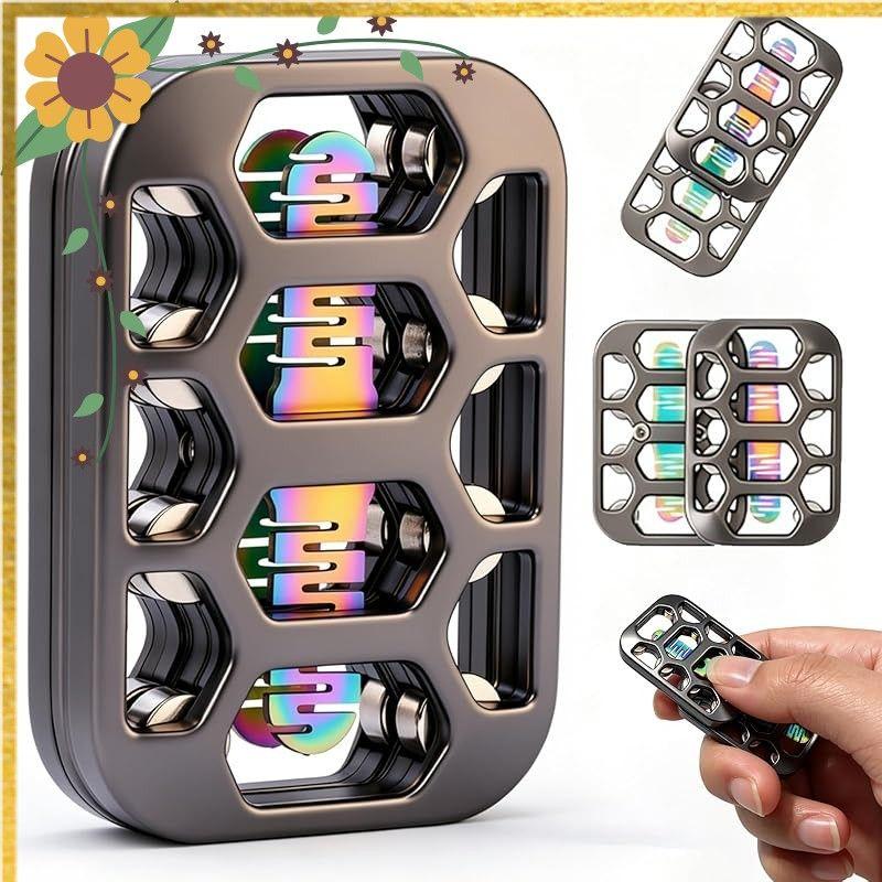 Used Fidget Slider Metal Fidget Toy Openwork Design Fidget Toy Fidget Slider Gadget Toy EDC Push Card Fidget Slider Tactile Toy Stress Relief Goods