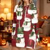 Women's Christmas Print Long Sleeve Hooded Sweatshirt with Festive Holiday Design