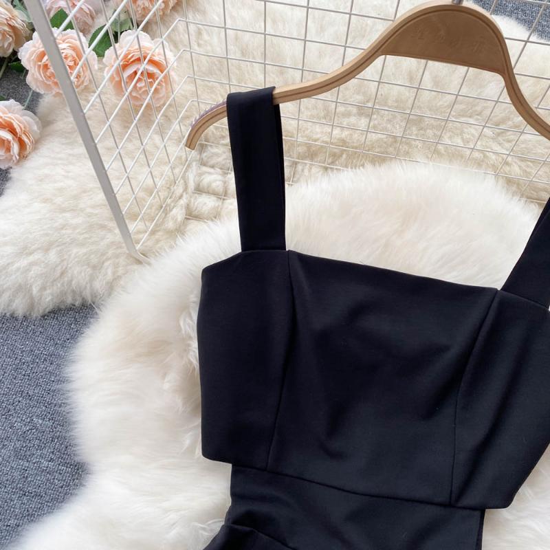 Sommer Casual Square Kragen Overall Frauen Hohe Taille Elegante Lose Breite Bein Cargo Hosen Weibliche Mode High Street Wischen Sie Ihren Brustgurt Overall