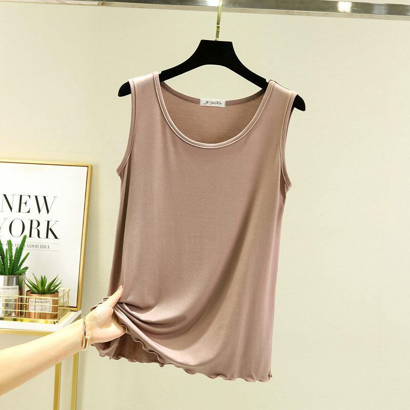 Women's Crew Neck Sleeveless Tank Top Loose Casual Modal Knit Vest Spring Autumn Plus Size Basic Undershirt