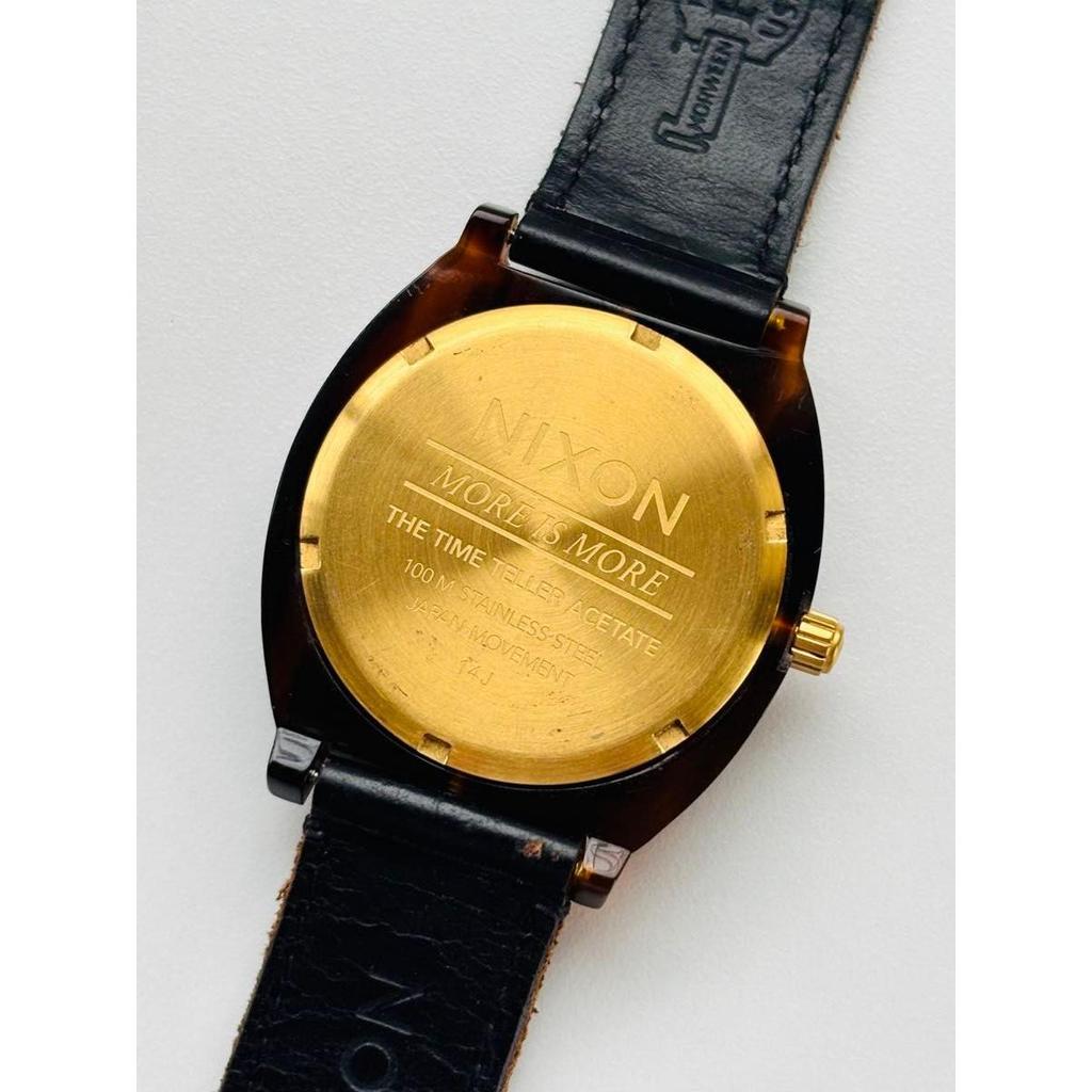 Used NIXON TIME TELLER in Tortoiseshell x Gold Color! [New Battery]