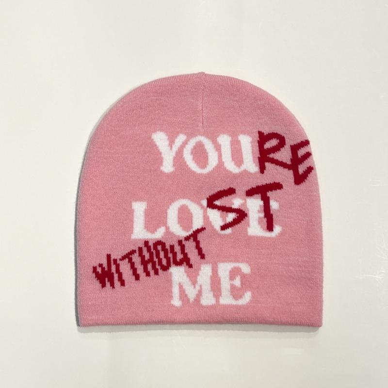 Winter Knitted Hat for Teen Windproof Hat with Jacquard Letter Skiing Riding Hat