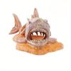 1pc Polyester Shark Bone Decor Aquarium Ornament Fish Hideout Cave with Skeleton Reef Design Resin Craft Gift for Tank