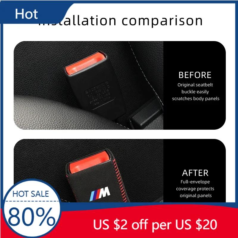 New Alcantara seat belt base cover car sticker For BMW X1 X2 X3 X4 G30 6GT E46 E90 E60 F30 E36 F20 E52.81 E70 E91 E30 E53 F