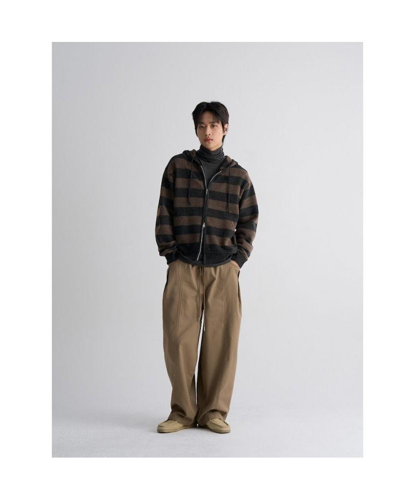 8Seconds Striped Hooded Cardigan Brown