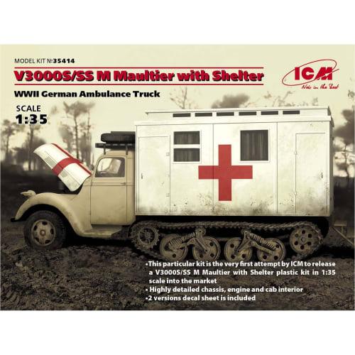 ICM 1/35 German Ford V3000S/SS M Maultier Field Ambulance (35414) Plastic Model