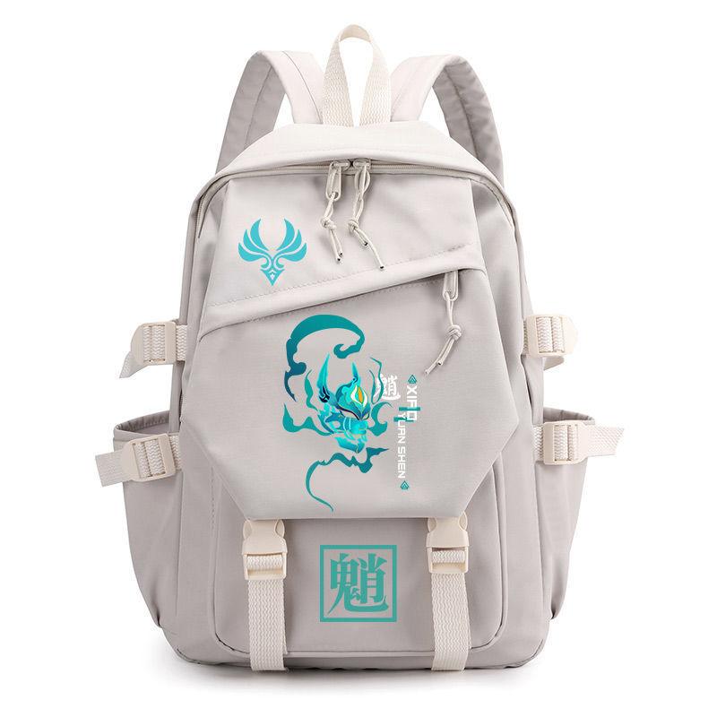 Genshin Impact Anime Cosplay Unisex Students School Bag Backpack Xiao Cartoon Bookbag Laptop Travel Rucksack Outdoor Kids Gifts
