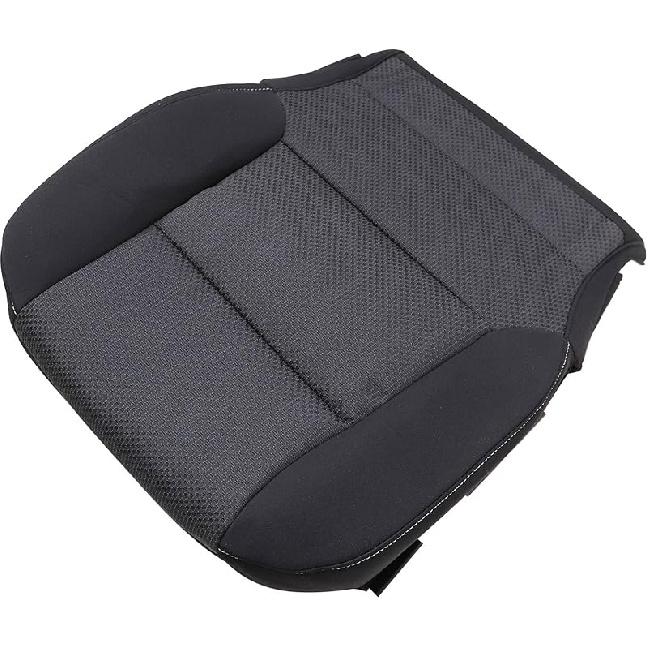 SecosAutoparts Driver Or Passenger Bottom Non-Perforated Leather Seat Cover Black Compatible With Chevy Silverado 1500 2500HD 3500HD Compatible With