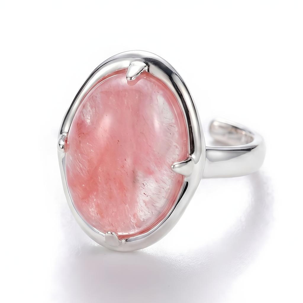 PANJBJ Inel Geometric din Argint 925 cu Cristal pentru Femei Elipsă Punk Exagerat Picătură de Apă Inel Deschis Cadou Bijuterie