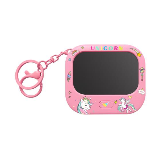 Mini LCD Writing Tablet Keychain with Pen Kids Colorful Doodle Notepad Erasable Drawing Board Sketch Pad Bag Backpack