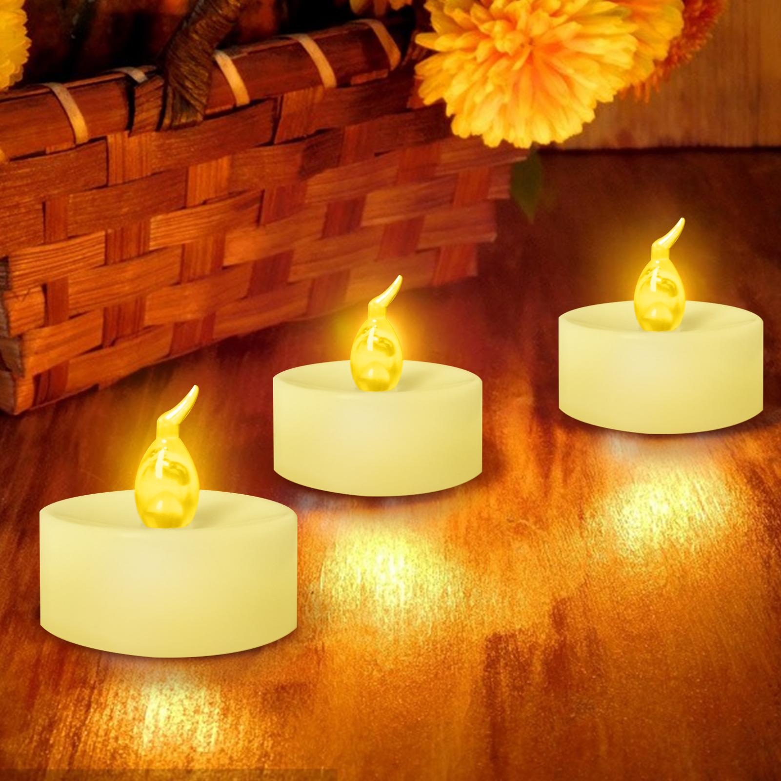 

24Pcs Electronic Flameless Candle Lamps Warm White Flashing with Hollow Papers Proposal Birthday Party Home Decoration 24pcs