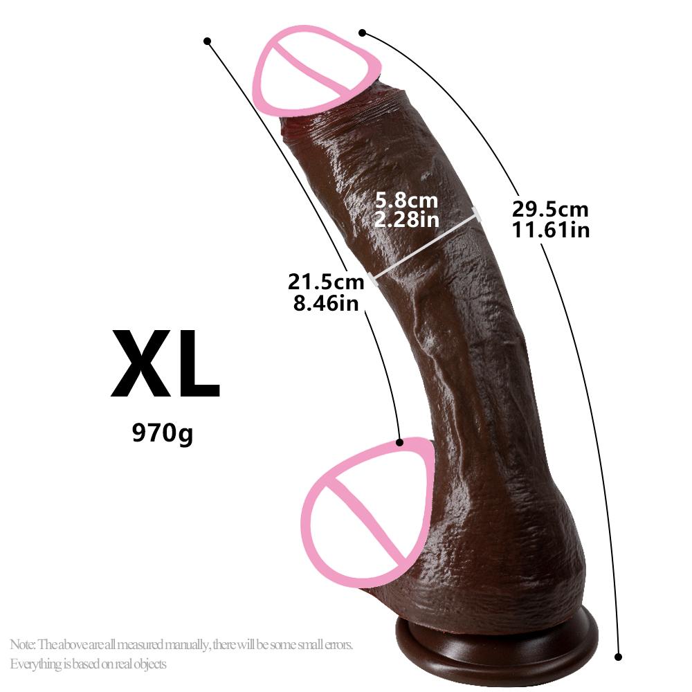Realistic Long Dildo Black Anal Plug with Suction Cup Big Penis Butt Plug Long Dick Sex Toys for Women Men Phallus Anal Dilator