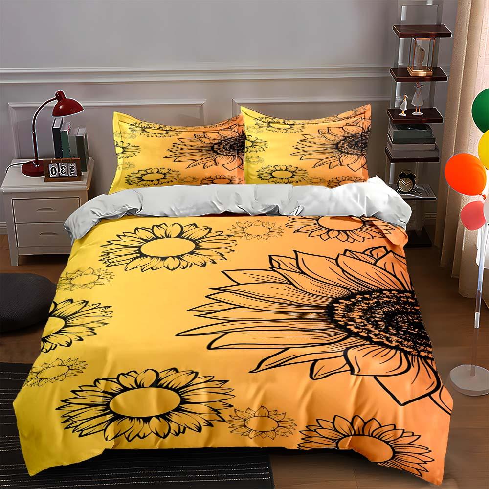 

Bold sunflower motif Bedding Duvet cover sets Duvet covers Pillowcases gifts (1 * Duvet Cover 2 * Pillowcases, without duvet insert) 135x200cm