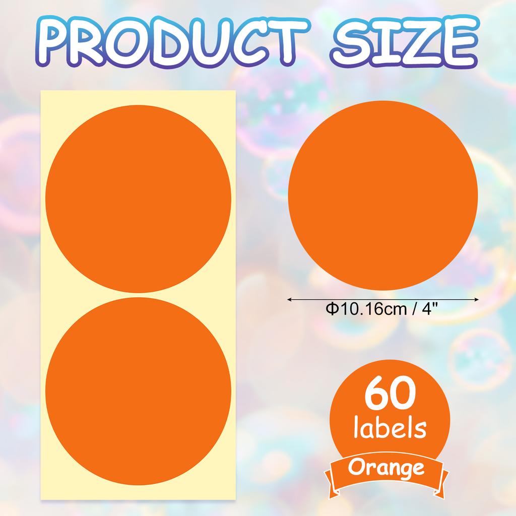 30/60Sheet Colored Dot Stickers Labels 4Inch Circle Price Sticker Self Adhesive Circle Tags Coding Labels for Organizing Sealing