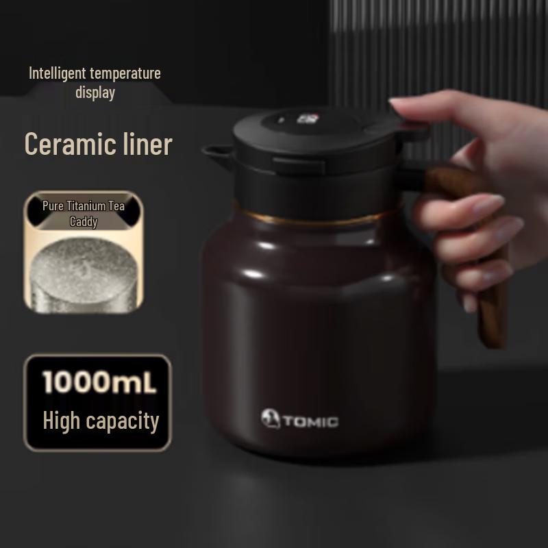 TOMIC 1L Smart Insulated Tea Pot with Ceramic Liner