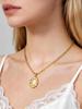 Chic Natural Malachite Texture Necklace for Women Gold Color Stainless Steel Link Chain Necklaces Charm Jewelry Party Gift