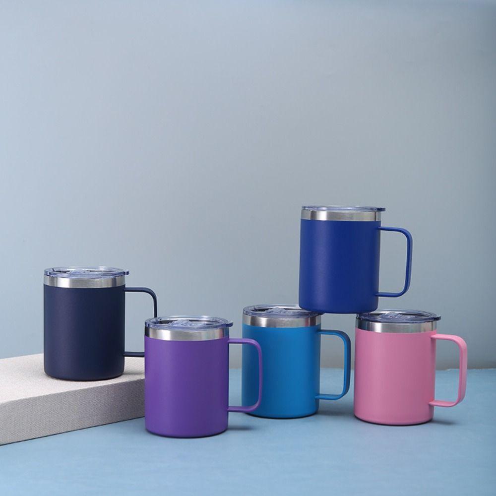 12oz/14oz Handle Mug Double-layer Thermos Cup Portable Insulated Water Bottle  Tea