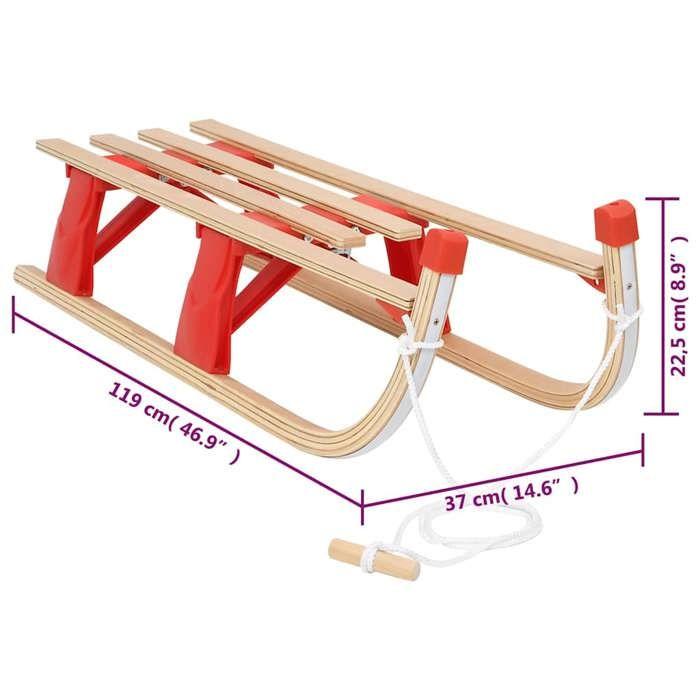VidaXL Traîneau Pliable Luge d'Extérieur Ensemble de Jouet de Plein Air Equipement de Sports de Ski Corde de Traction Sports 93696
