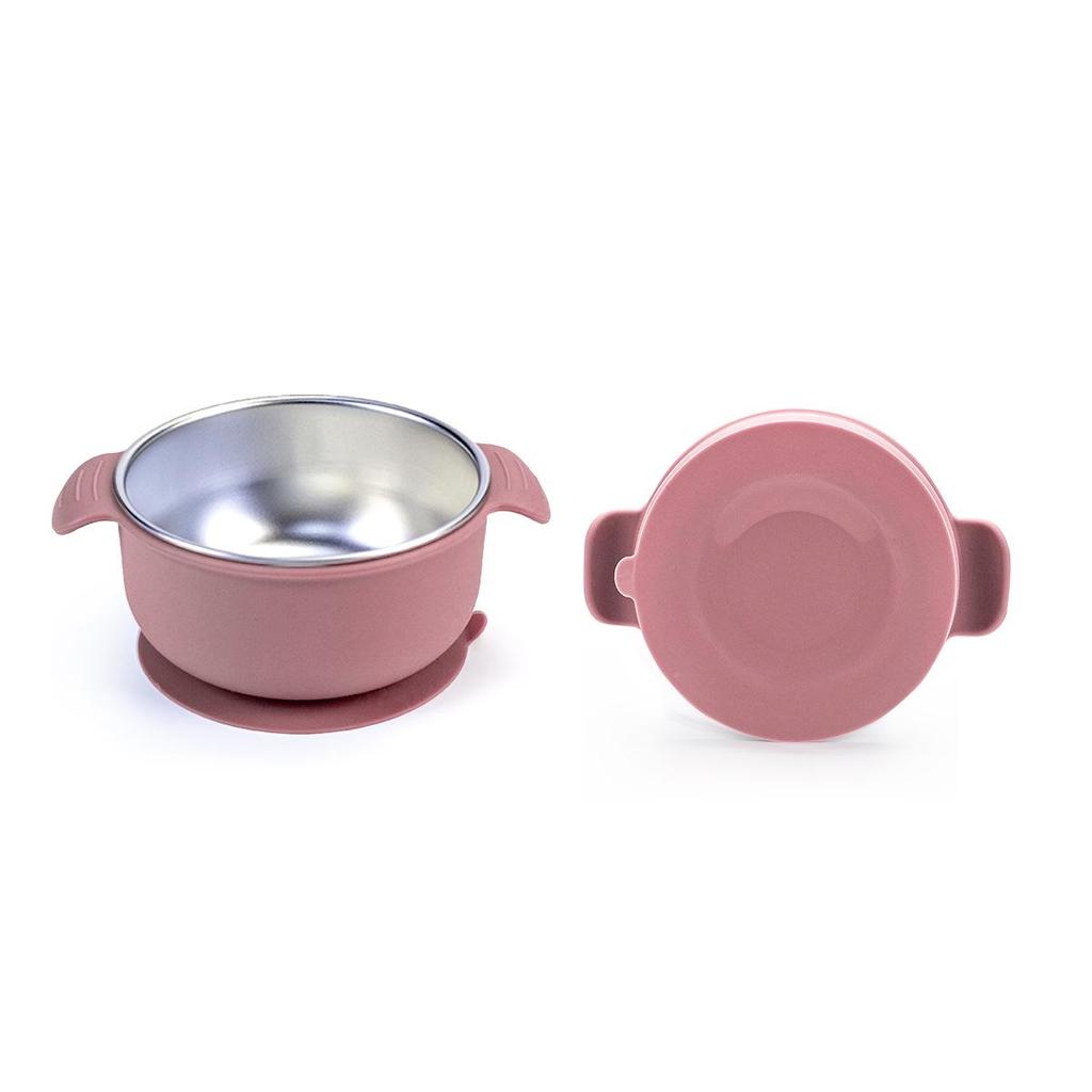 Stainless Steel Divided Children's Plate with Silicone Suction & Non-Slip Heat Insulation