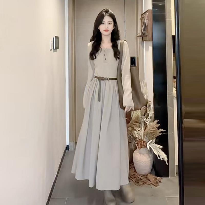 New Autumn Popular Style Long-sleeved Dress Women's Clothing Early Autumn Temperament High-end Long Dress