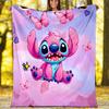 Lilo & Stitch Flannel Fleece Blanket Cozy Warm Throw Blanket For Couch Bed Travel All Season Use