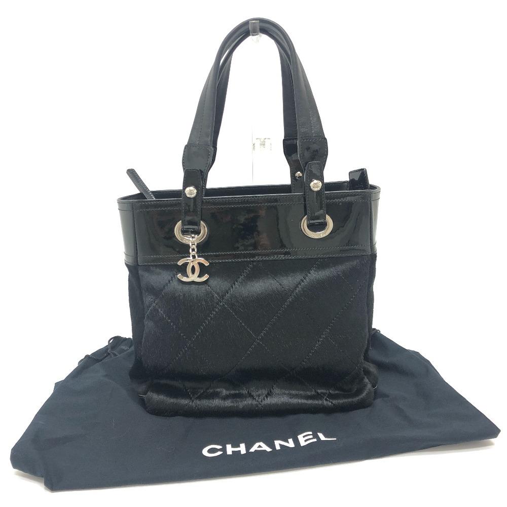 CHANEL A34208 CC CC Mark Paris Biarritz PM Tote Bag Black/SilverHardware