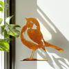 1Pc Rust-Colored Bird Comfortable Home And Garden Decoration Country Metal Artwork Backyard Wall Decoration Iron Garden Decorati