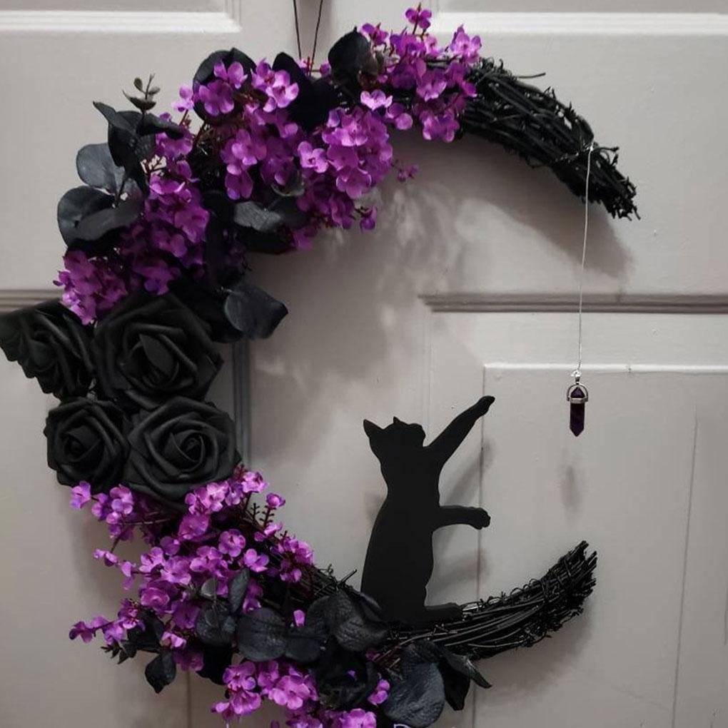 Plastic Brighten Up Door Halloween Festival With Door Wreath Halloween Wreaths With Lights