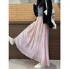 Fresh Green Mesh Lattice Skirt for Women In Spring and Summer New High-waisted A-line Long Chiffon Umbrella Skirt